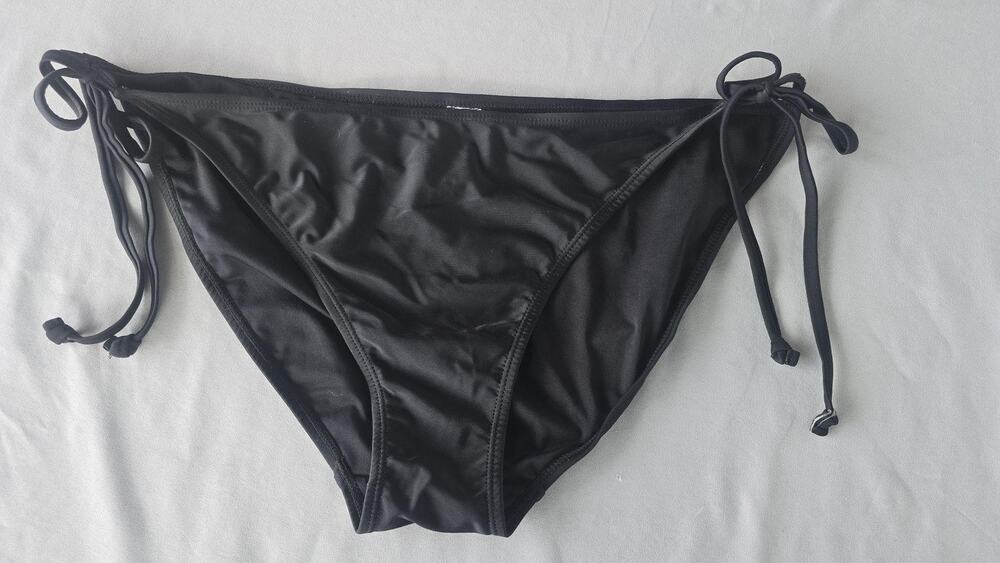 Islander Swim Bikini Bottom Womens XXL Black Side Tie Adjustable Lined Stretch